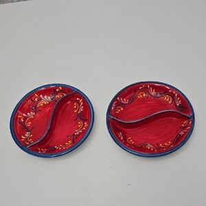 New Classic Set Of 2 Ceramic Split Tapa Dish Made In Spain Ceramicas Anoru SL